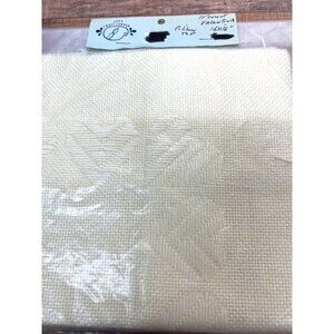 14-Count Valentine Aida Cloth Pillow Top 16x16 Inch Ivory Embroidered Hearts Des